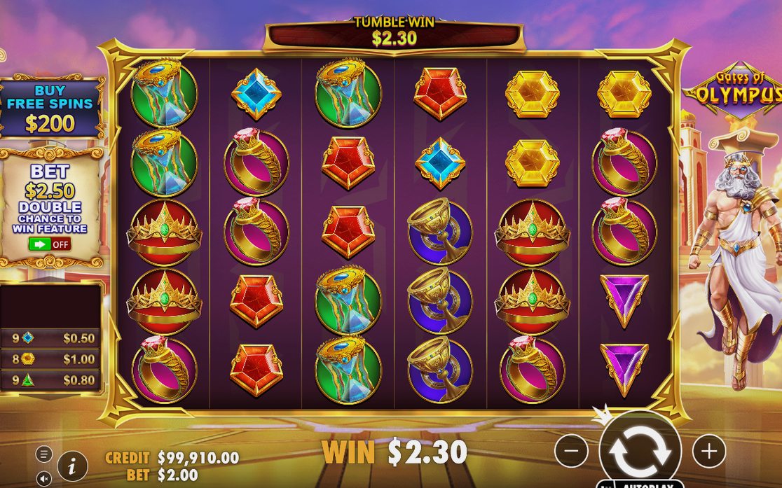 Multiplier Orbs landing on a base game tumble step