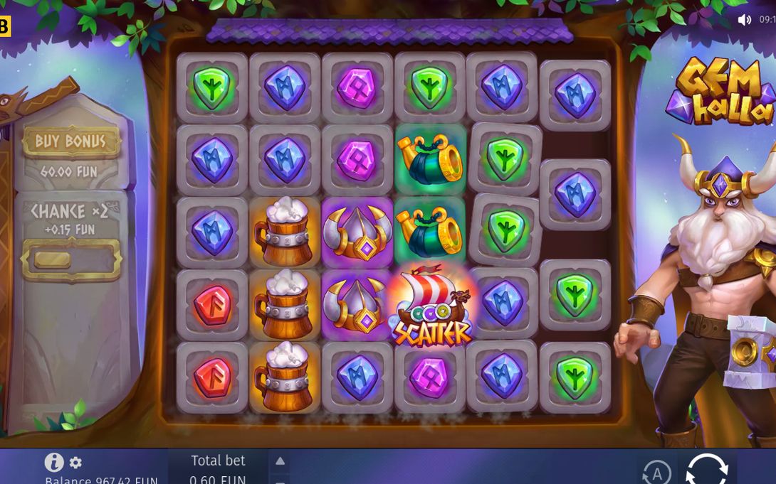Base game: a Refilling cascade after a cluster win