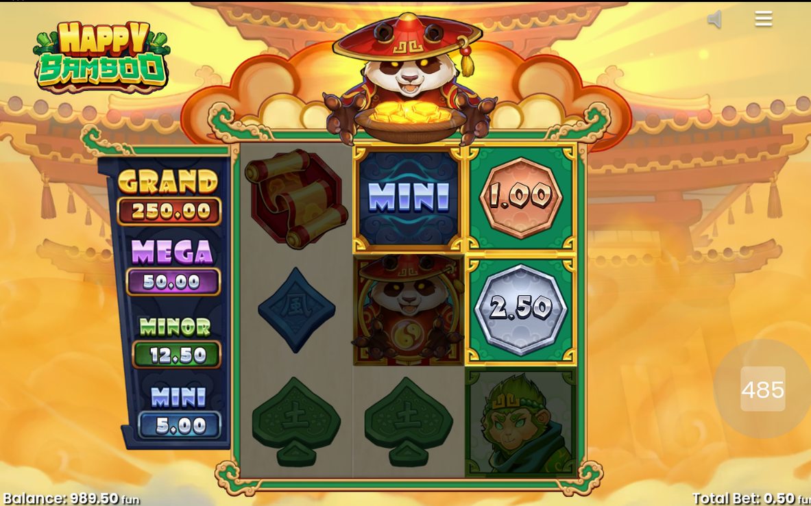 Golden Bamboo Feature screen during the bonus round