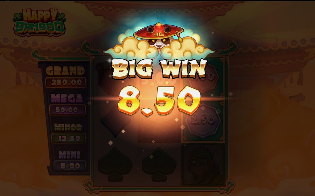 Winning payline and total win on the 3x3 grid