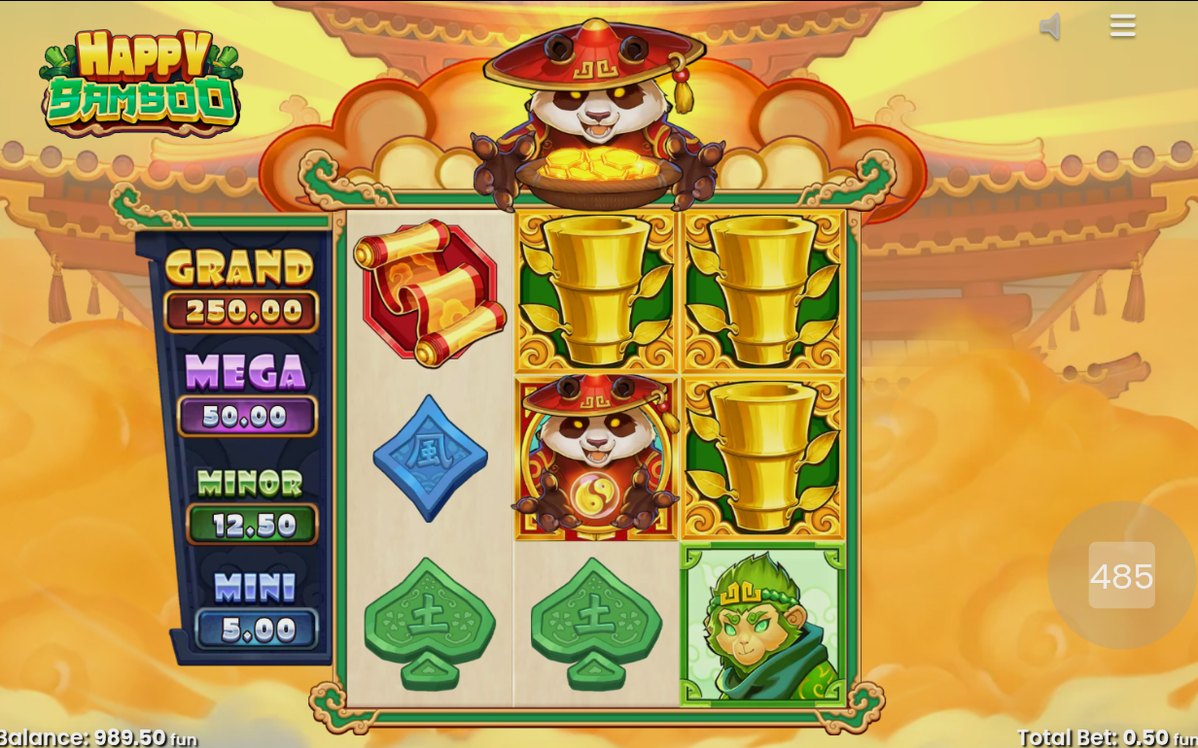 Mystery Bamboo Symbols locked during the Hold and Respin Feature